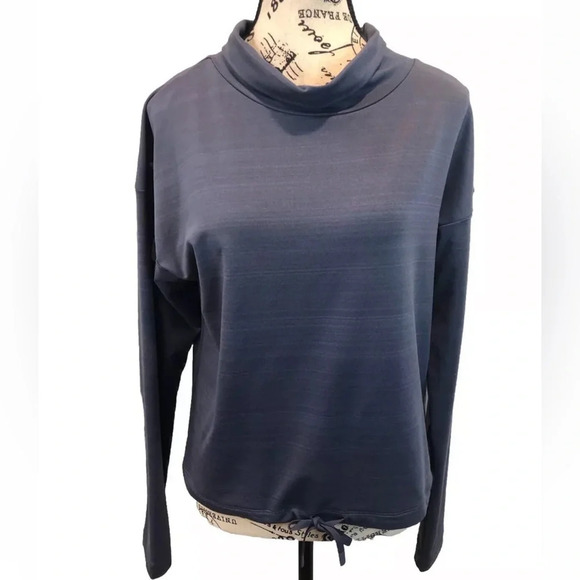 REI Coop Women’s Medium Purple Mock Neck Activewear Top Tie bottom side pocket - Picture 1 of 6